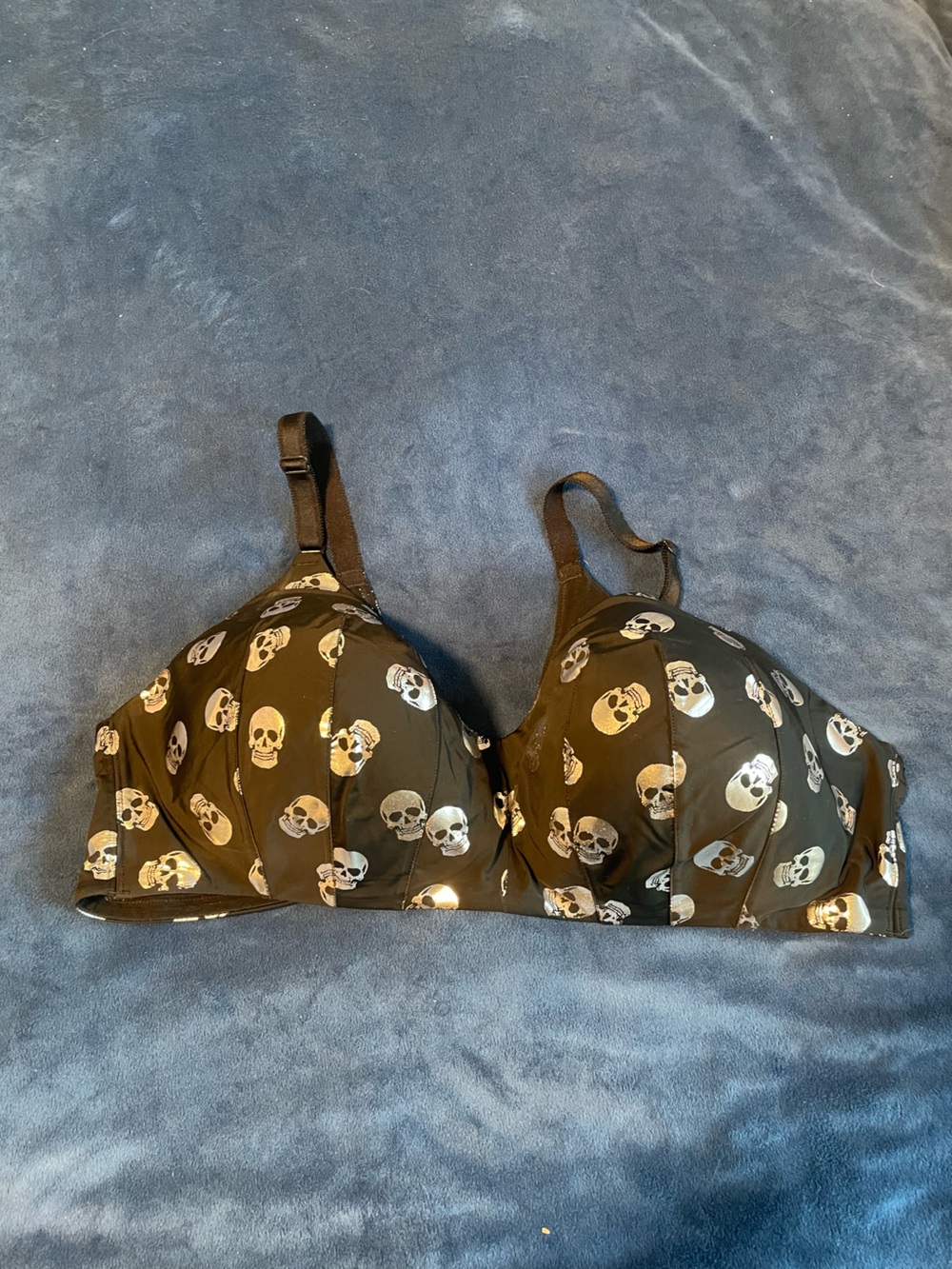 Women's Black Skull Print Underwire Bra